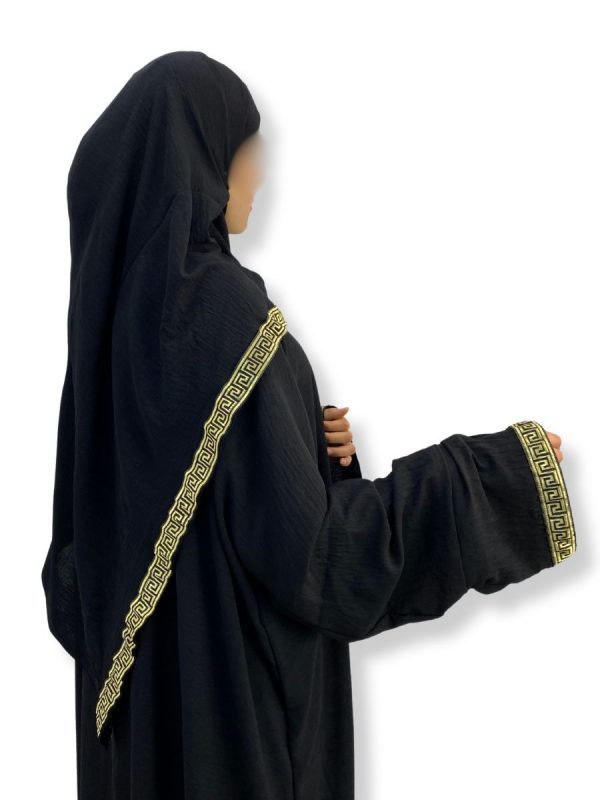 Robe de prière Ryma <br>  Noire motif doré – Image 4