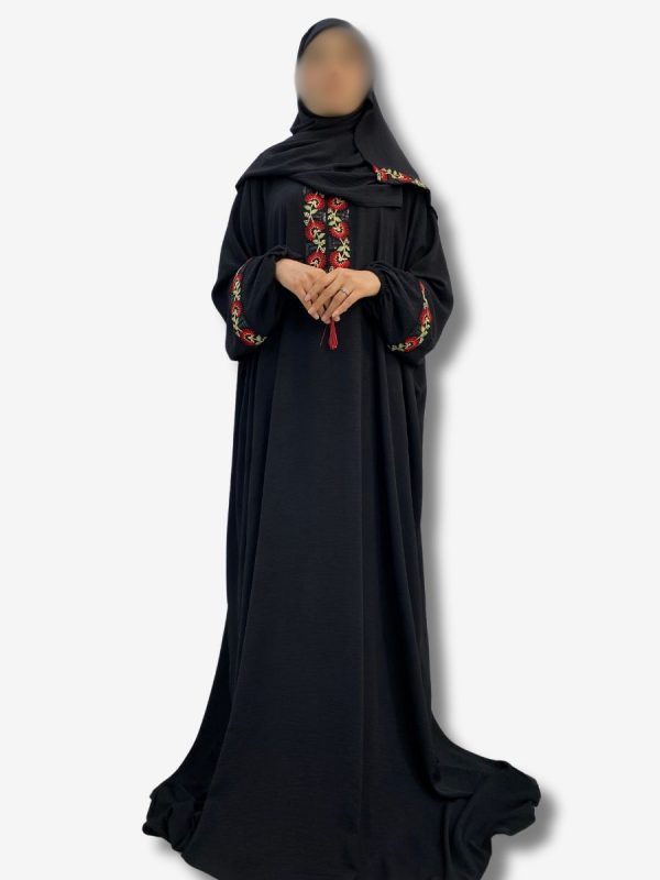 Robe de prière Fatima <br> Noire motif rosace – Image 2
