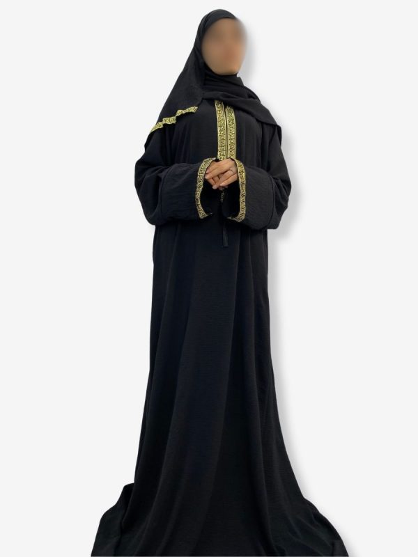 Robe de prière Ryma <br>  Noire motif doré – Image 2