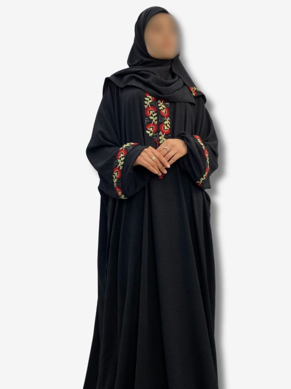 Robe de prière Fatima Noire motif rosace