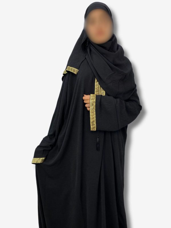 Robe de prière Ryma Noire motif doré