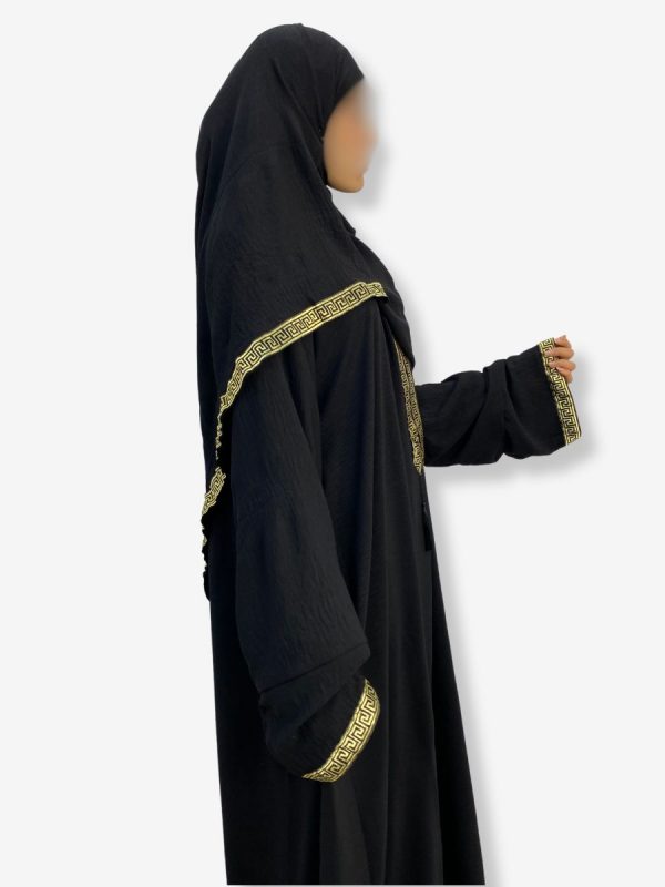 Robe de prière Ryma <br>  Noire motif doré – Image 3