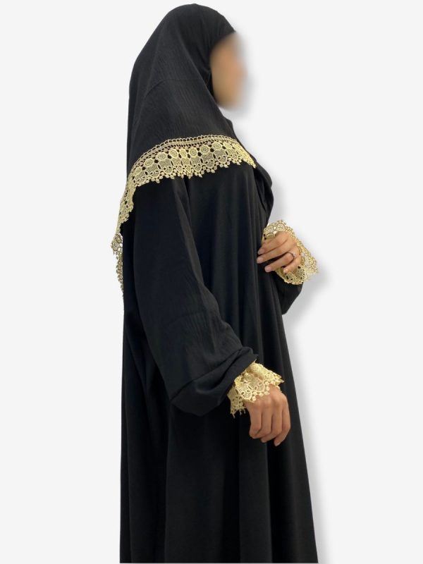 Robe de prière Sultana <br> Noir motif doré – Image 3